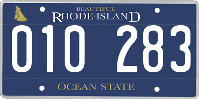 RI license plate 010283