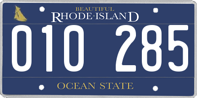 RI license plate 010285