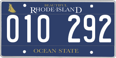 RI license plate 010292