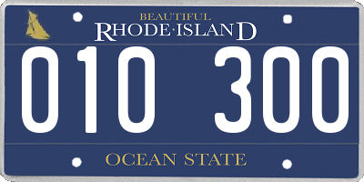 RI license plate 010300