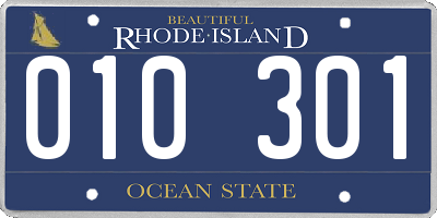 RI license plate 010301