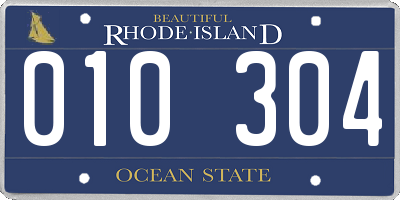 RI license plate 010304