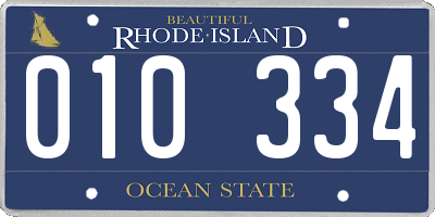 RI license plate 010334