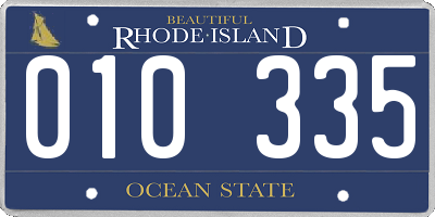 RI license plate 010335