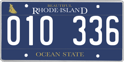 RI license plate 010336