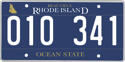 RI license plate 010341