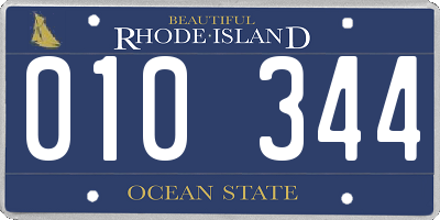 RI license plate 010344