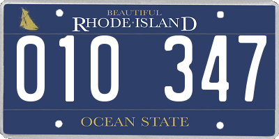 RI license plate 010347