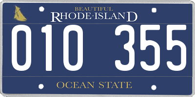 RI license plate 010355