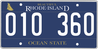 RI license plate 010360