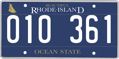 RI license plate 010361