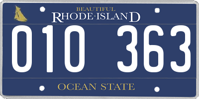 RI license plate 010363