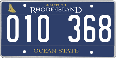 RI license plate 010368