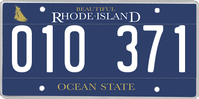 RI license plate 010371