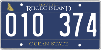 RI license plate 010374