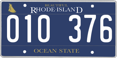 RI license plate 010376