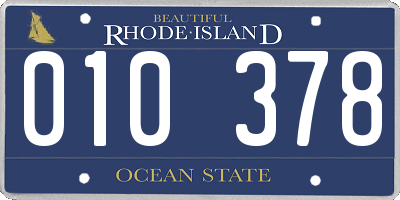 RI license plate 010378