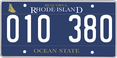 RI license plate 010380