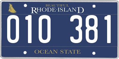 RI license plate 010381