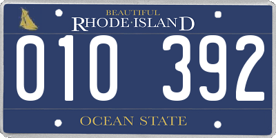RI license plate 010392
