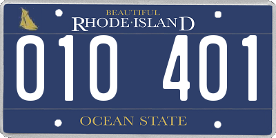 RI license plate 010401