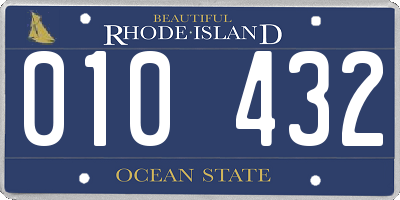 RI license plate 010432