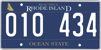 RI license plate 010434