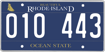 RI license plate 010443