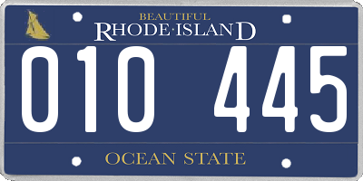 RI license plate 010445