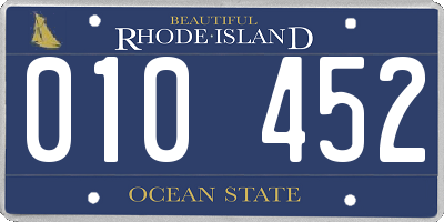 RI license plate 010452