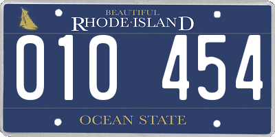 RI license plate 010454