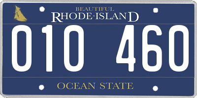 RI license plate 010460