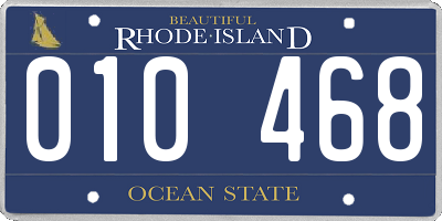 RI license plate 010468