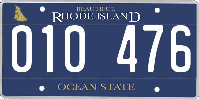 RI license plate 010476