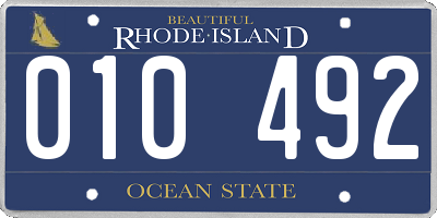 RI license plate 010492