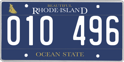 RI license plate 010496