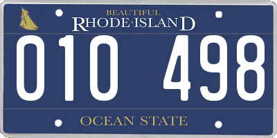 RI license plate 010498