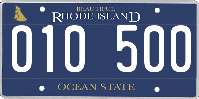 RI license plate 010500