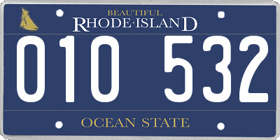 RI license plate 010532