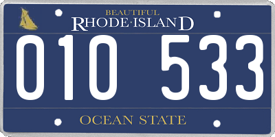 RI license plate 010533