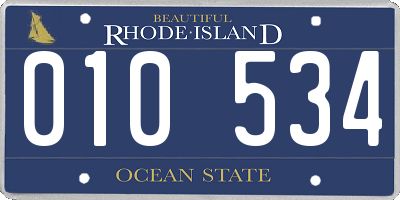 RI license plate 010534