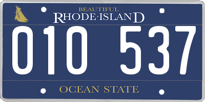 RI license plate 010537