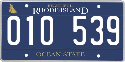 RI license plate 010539