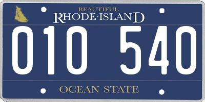 RI license plate 010540