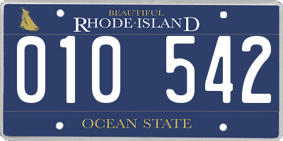 RI license plate 010542