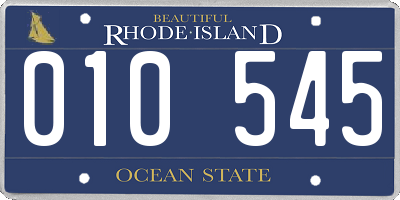 RI license plate 010545