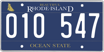 RI license plate 010547