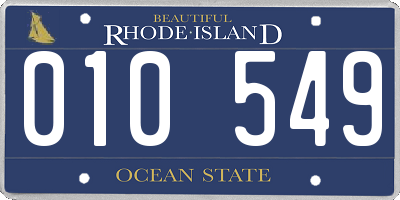 RI license plate 010549