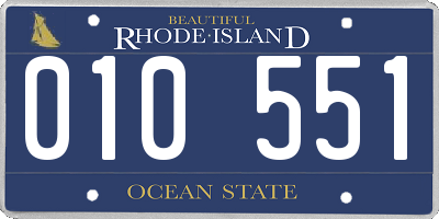 RI license plate 010551