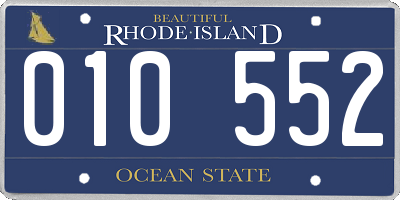 RI license plate 010552